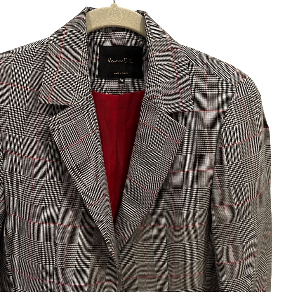 Massimo Dutti Classic Glen Check Plaid Blazer Lighter Weight M